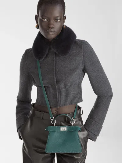Fendi Petite Peekaboo Iseeu Shoulder Bag In Green
