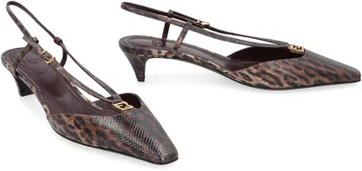 Fendi Slingback  Ffold In Leather In Multi