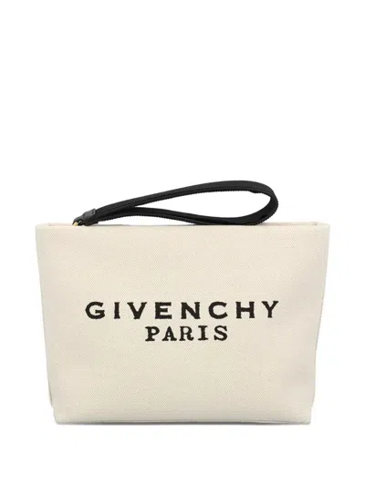 Givenchy Canvas Clutch Bag In Neutral