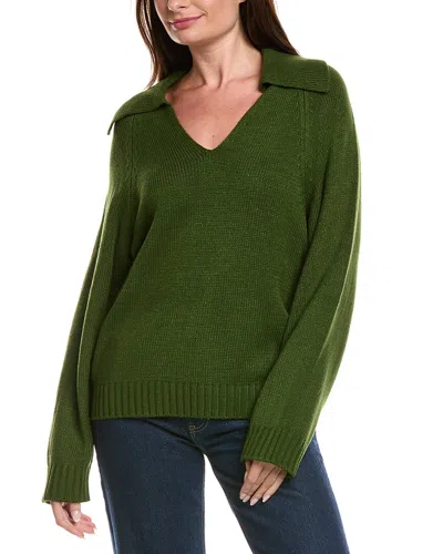 Weworewhat Collar V-neck Sweater In Green