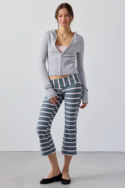Out From Under Bec Cropped Foldover Kick Flare Pant In Grey, Women's At Urban Outfitters In Gray