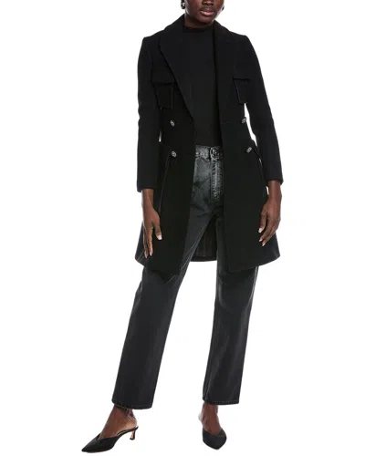 Etro Cappotto Wool Trench Coat In Black