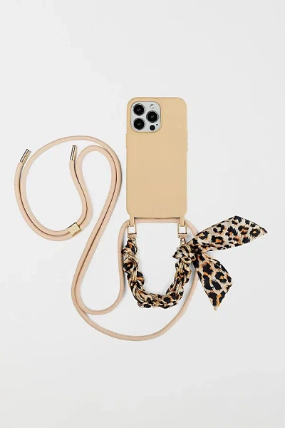 Cordée Cases Lima Iphone Case + Crossbody Strap Set In Beige At Urban Outfitters In Pink