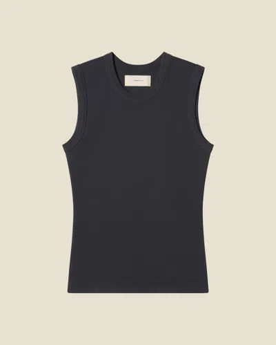 Jeanerica Vanessa Ribbed Tank Top In Blue