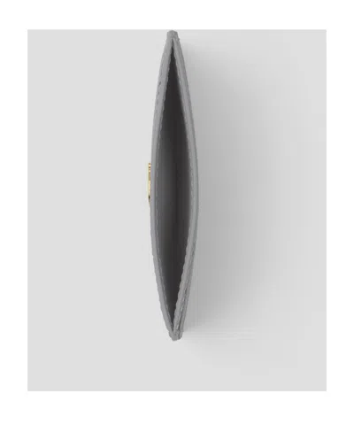 Burberry Embossed Tb-plaque Card Case In Gray