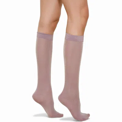 High Heel Jungle By Kathryn Eisman Women's Glitterati Tall Socks Purple In Purple