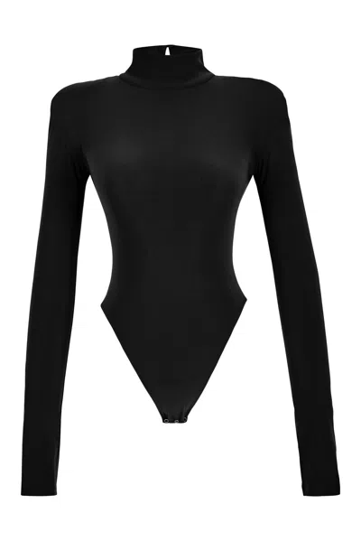 Growny Women's Volante Bodysuit Black In Black