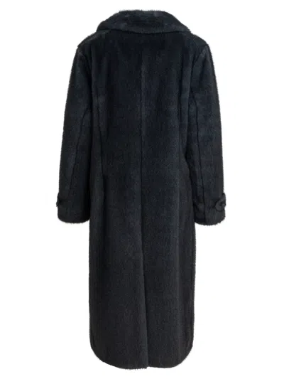 Herno Long Faux Fur Coat Jackets And Coats Grey In Black