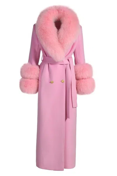 Hortons England Women's Mayfair Cashmere Coat Powder Pink In Pink