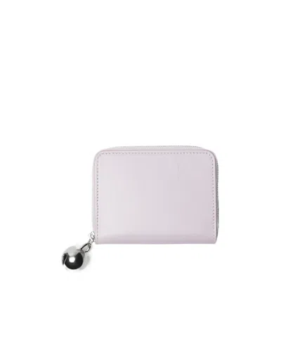 Burberry Ekd Zip-around Leather Wallet In White