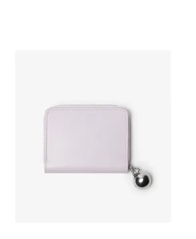Burberry Ekd Zip-around Leather Wallet In White