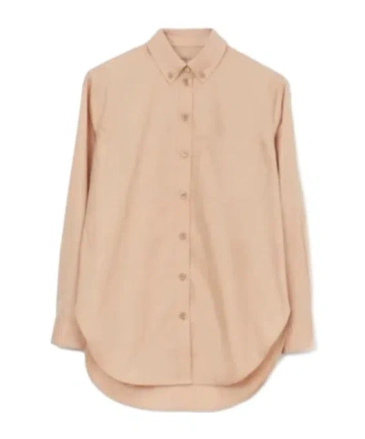 Burberry Button Long-sleeved Shirt In Neutral