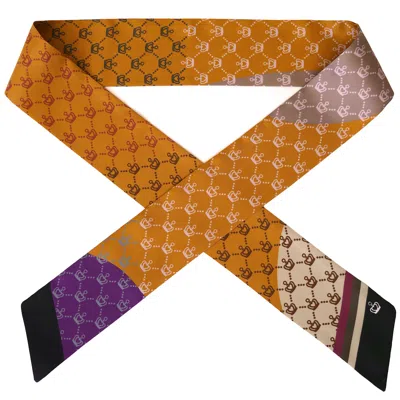 Kueen Women's Black / Yellow Silk Scarf - Crown - Yellow In Multi