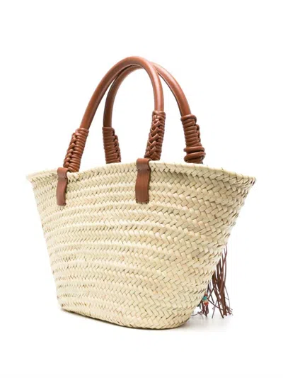 Alanui Icon Palm Leaf Big Tote Bag In Brown