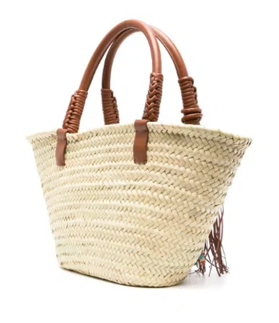 Alanui Icon Palm Leaf Big Tote Bag In Brown