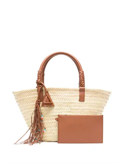 Alanui Icon Palm Leaf Big Tote Bag In Brown