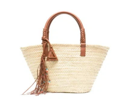 Alanui Icon Palm Leaf Big Tote Bag In Brown