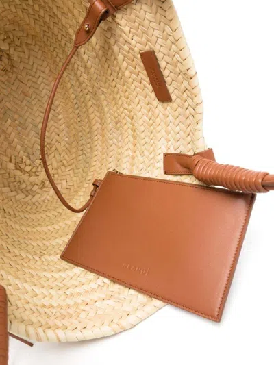Alanui Icon Palm Leaf Big Tote Bag In Brown