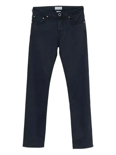 Jacob Cohen Logo Patch Skinny Pants In Black