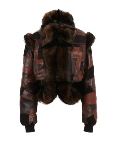 Chloé Shearling-trimmed Leather Bomber Jacket