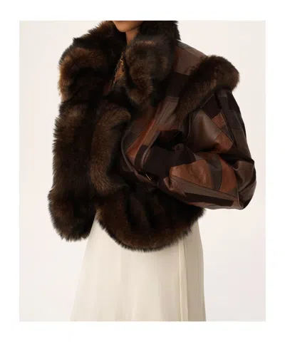 Chloé Shearling-trimmed Leather Bomber Jacket