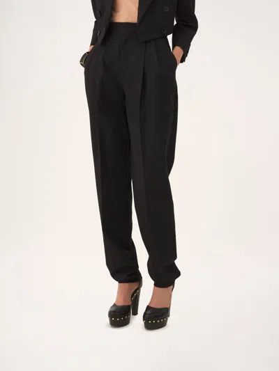 Chloé Pinstripe Pleated Trousers In Black