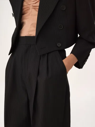Chloé Pinstripe Pleated Trousers In Black