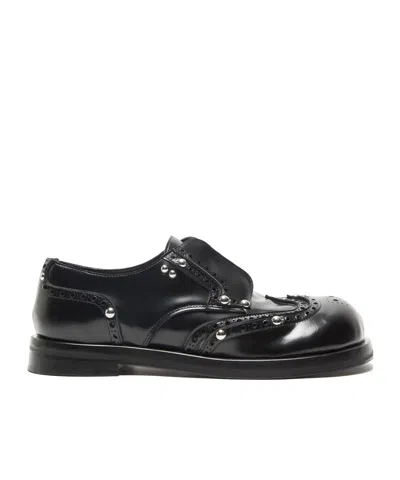 Acne Studios Studs-embelishment Leather Derby Shoes In Black