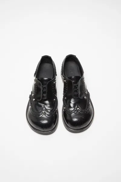 Acne Studios Studs-embelishment Leather Derby Shoes In Black
