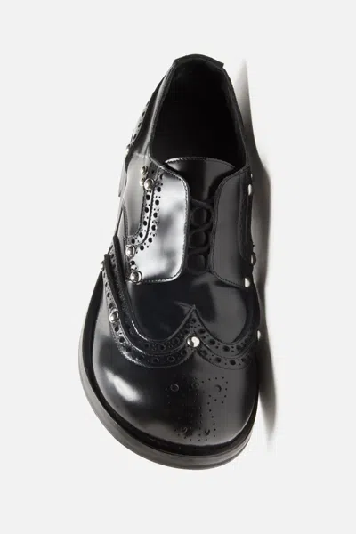 Acne Studios Studs-embelishment Leather Derby Shoes In Black