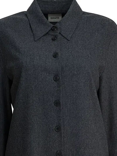 Khaite Grey Wool Cashmere Shirt In Black