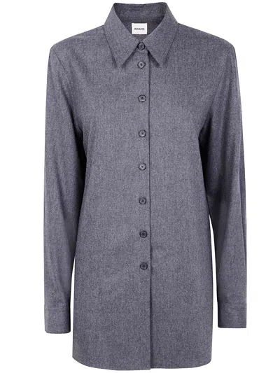 Khaite Grey Wool Cashmere Shirt In Black