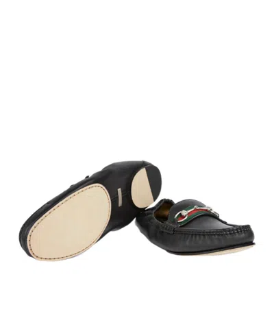 Gucci 1953 Horsebit Leather Loafers Rubber Sole In Black
