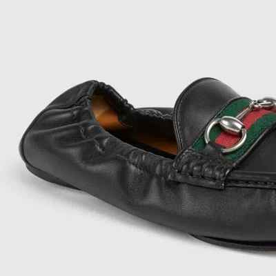 Gucci 1953 Horsebit Leather Loafers Rubber Sole In Black