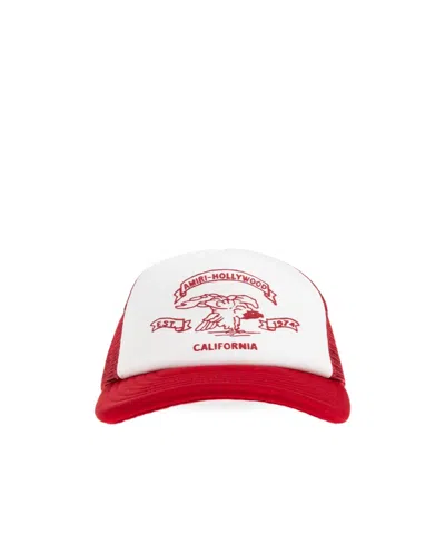Amiri Mens Red Eagle Cotton Adjustable Trucker Hat In Red