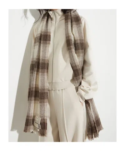 Maxco. Undyed Wool-blend Stole In Brown