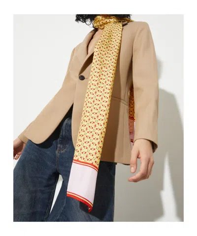 Maxco. Printed Silk-twill Scarf In Yellow