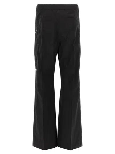 Rick Owens Heizer Belas Wide-leg Cotton-blend Poplin Drawstring Cargo Trousers In Black