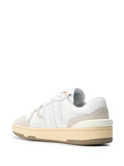 Lanvin Low Top Leather Sneakers In White