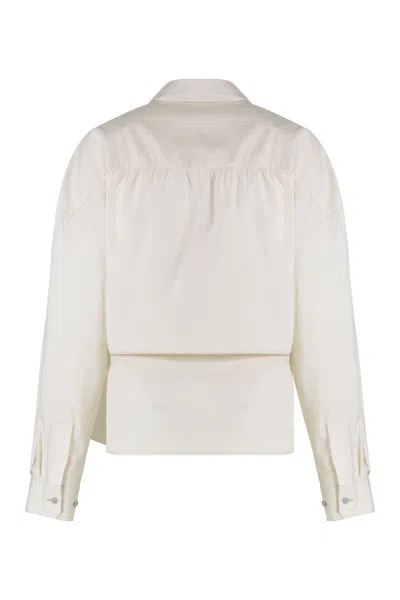 Lemaire Silk-cotton Blend Shirt In White