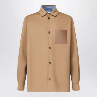 Loewe Camel-colored Virgin Wool And Cashmere Jacket-shirt Men In Brown