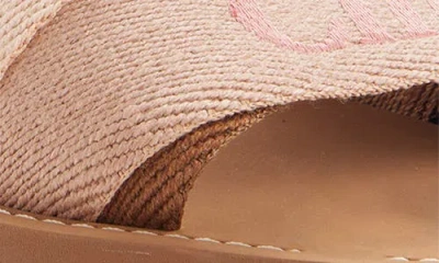 Chloé Woody Linen Flat Sandals In Pink