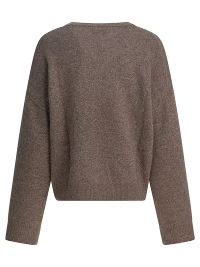 Loulou De Saison "tristan" Wool-blend Crewneck Sweater In Brown