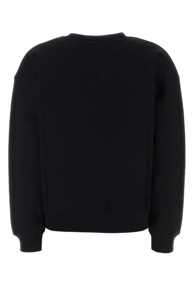 Maison Kitsuné Cotton Sweatshirt With Crew Neck And Ribbed Hem In Black