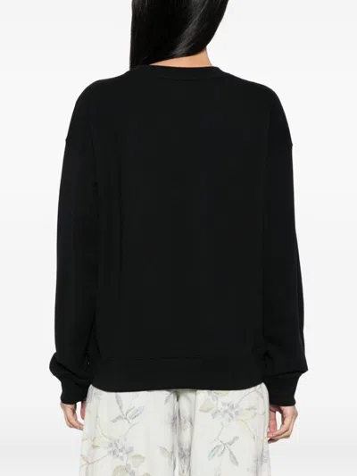 Maison Kitsuné Cotton Sweatshirt With Crew Neck And Ribbed Hem In Black
