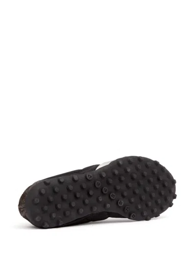 Maison Margiela Sprinter Leather And Suede-trimmed Twill Sneakers In Black