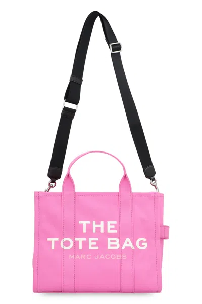 Marc Jacobs Dark Pink Canvas Medium The Tote Bag Handbag In Pink