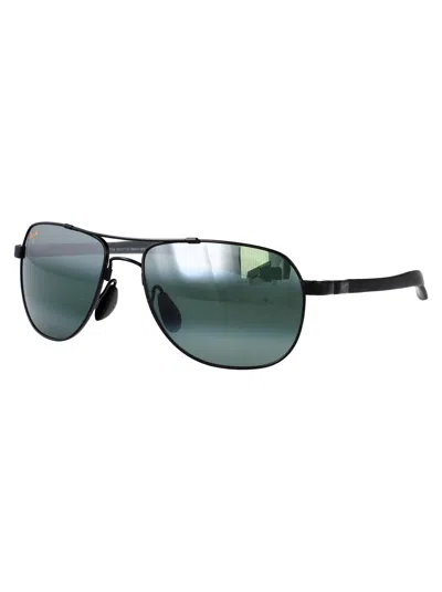 Maui Jim Guardrails Mj 327-17 Square Polarized Sunglasses In Black