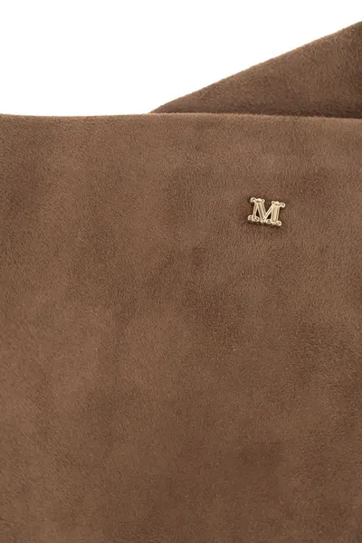 Max Mara Afideesuede - Long Suede Nappa Gloves In Brown
