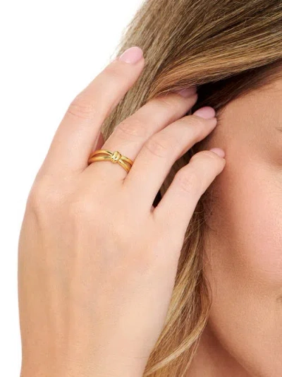 Devata Love Knot Ring In Brown